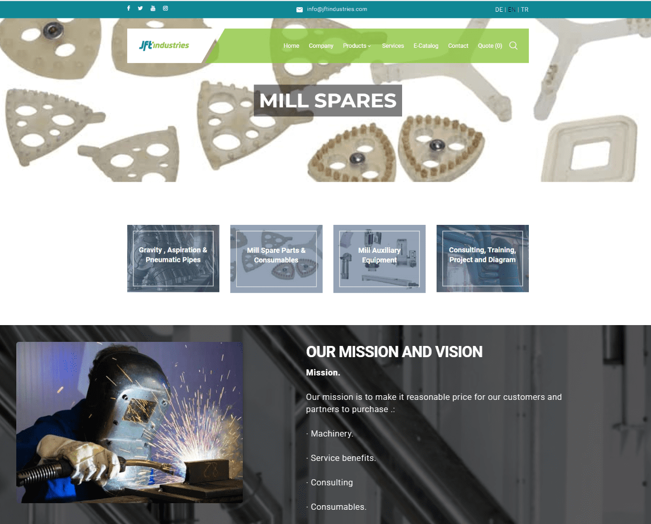 JFT Industries Kurumsal Web Sayfası