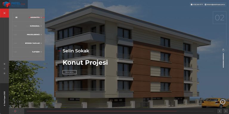 Patel İnşaat Kurumsal Web Sayfası
