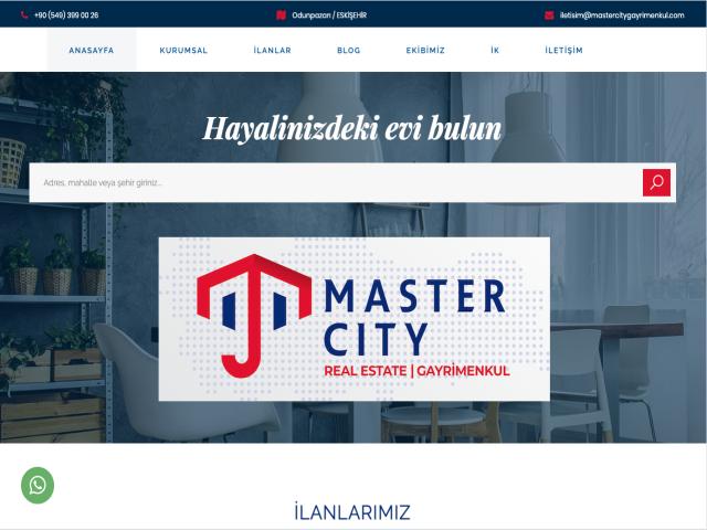 Master City Gayrimenkul Web Sayfası
